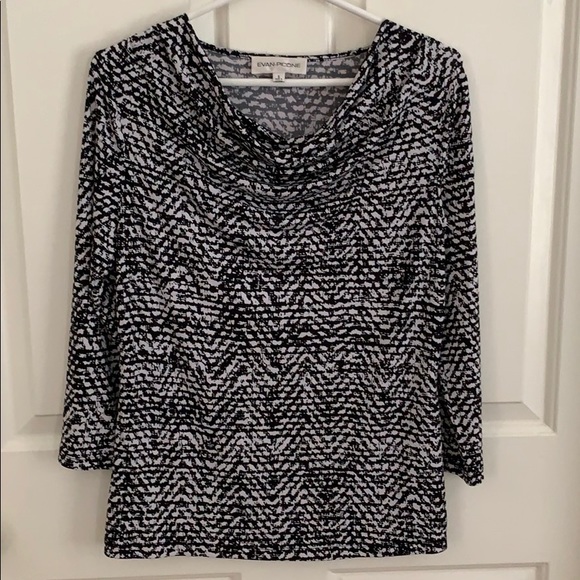 Evan-Picone - Stunning BlackWhite Top - Picture 1 of 7